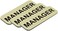 All Quality Badges Manager 1 x 3" Name Tag, Brushed Gold (3 Pack.