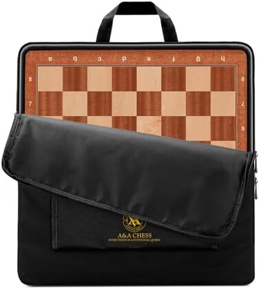 A&amp;A AA 18. 875" Professional Wooden Tournament Chess Board/MahoganyMaple Inlaid /2. 0" Squares w/Notation.
