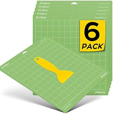 HTVRONT Standard Grip 6 Pack Cutting Mat 12x12 for Cricut Explore Air 2/Air/One/Maker， Standard Adhesive Sticky Quilting Replacement Accessories for Cricut.