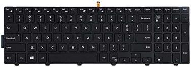 KBR Keyboard Replacement for Dell inspiron 15 3000 5000 3541 3542 3543 3551 3552 3558 3593 5542 5545 5547 5755 5551 5558 5552 5758 5759 5559, inspiron 17 5000 5748 5749 5755 5758 5759 Laptop with Back