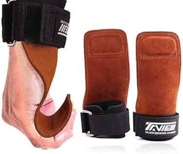 TAVIEW Premium Gewichtheben Handgelenkhaken Riemen fr maximale Griffuntersttzung fr Deadlift Handschuhe und Grip Pads Alternative im Fitnessstudio Krafttraining wie Pull Up Deadlift Schultern.