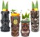 LINALL Tiki Mugs Cocktail Set of 4 - Large Tumblers Ceramic Hawaiian Luau Party Mugs Drinkware, Cute Exotic Cocktail Glasses, Tiki Bar Professional Hawaiian Party Barware, TKSET0005&hellip;.