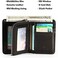 MANBANG Mens Wallet Zipper Genuine Leather RFID Card Holders Cowhide Zip Coin Pocket Bifold wallets for men Brown(anti-theft brush.