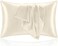 BEDELITE Satin Silk Pillowcase for Hair and Skin, Beige Pillow Cases Standard Size Set of 2 Pack Super Soft Pillow Case with Envelope Closure (20x26 Inches.