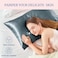 BEDELITE Satin Pillowcase for Hair and Skin, Super Soft and Cooling Similar to Silk Pillow Cases 2 Pack with Envelope Closure, Gift for Women Men(20"x26" Standard Size, Space Grey.