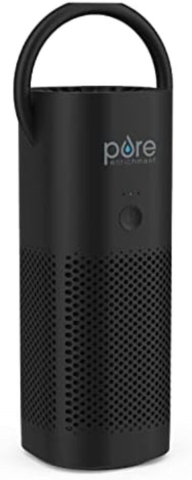 Pure Enrichment PureZone Mini Portable Air Purifier - Cordless True HEPA Filter Cleans AirEliminates 99. 97% of Dust, Odors,Allergens Close to You - Cars, School,Office (Black.