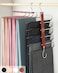 MORALVE Pants Hangers Space Saving - 2 Pack European Beechwood Scarf and Jean Hangers - Closet Organizer and Space Saver Pant Rack, Leggings Hanger, and Scarf Holder with 360 Swivel Hook.
