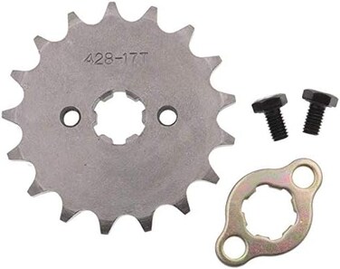 Magkowar 428 Front Enigine Sprocket with Retainer Plate Sets for Motorcycle Dirt Bike (428-17mm, 17T.