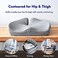 مقعد C CUSHION LAB الحاصل على براءة اختراع لتخفيف الضغط لساعات الجلوس الطويلة على كرسي المكتب/المنزل، السيارة، الكرسي المتحرك - رغوة الذاكرة فائقة الكثافة للورك، عظم العصعص، عرق النسا - رمادي فاتح.