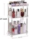 AfooBezos 3 Tier Acrylic Clear Bathroom Organizer Countertop Counter Vanity Tray Corner Shelf for Skincare Comestics.