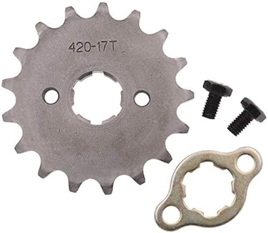 Magkowar 420 Front Enigine Sprocket with Retainer Plate Sets for Motorcycle Dirt Bike (420-20mm, 17T.