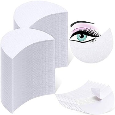 Zhanmai 600 Pieces Eyeshadow Pad Shield Eyeshadow Patches White Eyeshadow Stencils Under Eye Pads Prevent Makeup Residue for Eyelash Extensions Lip Makeup, Half-Moon Shape.