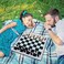 Juegoal 20" Portable ChessCheckers Set, 2 in 1 Travel Board Games for Kids and Adults, Folding Roll up Chess Game Sets, Extra 26 Checker Pieces, Tournament Thick Mousepad Mat with Storage Bag.