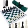 Juegoal 20" Portable ChessCheckers Set, 2 in 1 Travel Board Games for Kids and Adults, Folding Roll up Chess Game Sets, Extra 26 Checker Pieces, Tournament Thick Mousepad Mat with Storage Bag.