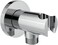 Aquaiaw Wall Supply Elbow with O-Ring Flange, Tapered 1/2 NPT Female Inlet, Solid Brass Wall Union W/Handshower Holder, Round Wall Supply Elbow W/Hand Shower bracket, Polished Chrome, G1/2 Outlet.