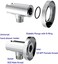 Aquaiaw Wall Supply Elbow with O-Ring Flange, Tapered 1/2 NPT Female Inlet, Solid Brass Wall Union W/Handshower Holder, Round Wall Supply Elbow W/Hand Shower bracket, Polished Chrome, G1/2 Outlet.
