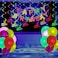 Sumind Glow Party Supplies Neon Party Supplies Set Glow in the Dark Happy Birthday Banner with UV Black Light Reactive Cake Topper Swirls Neon Fluorescent Latex Balloons Neon Stars for Birthday Glow P