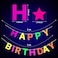 Sumind Glow Party Supplies Neon Party Supplies Set Glow in the Dark Happy Birthday Banner with UV Black Light Reactive Cake Topper Swirls Neon Fluorescent Latex Balloons Neon Stars for Birthday Glow P