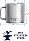 كوب YETI Rambler سعة 14 أونصة، معزول بتفريغ الهواء، مصنوع من الفولاذ المقاوم للصدأ مع غطاء MagSlider، أسود اللون.