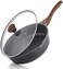 SENSARTE Nonstick Deep Frying Pan Skillet, 10/11/12-inch Saute Pan with Lid, Stay-cool Handle, Chef Pan Healthy Stone Cookware Cooking Pan, Induction Compatible, PFOA Free (10-Inch.