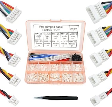 elechawk 1. 25mm Male and Female Connectors Socket and Plug with Pre-Crimped Cables Compatible with Molex PicoBlade for Pixhawk Silicone 13cm Wire (Male and Female.