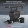 لوحة بطارية SmallRig V Mount مع حامل V-Lock مع مشبك قضيب مزدوج 15 مم، 1/4 بوصة - 20 3/8 بوصة - 16 فتحات ملولبة لإمداد طاقة الكاميرا.