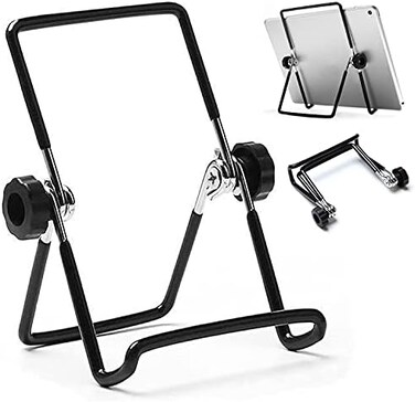 VOVIGGOL Adjustable Tablet Stand Holder, Non-Slip Foldable Holder Cradle Fit for 9-12. 9" Tablets, iPad, Samsung and Kindle Fire, Display Stand Picture Frame Stand for Photos (Large Black.