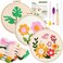 Pllieay 3 Set Punch Needle Embroidery Starter Kits Include Instruction, Punch Needle Fabric with Pattern, Yarns, Embroidery Hoops for Rug-PunchPinch Needle.