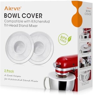 AIEVE Mixer Bowl Covers, Mixer Splatter Guard Lids for KitchenAid 4. 5-5Qt Tilt-Head Stand Mixer(2 Pack.