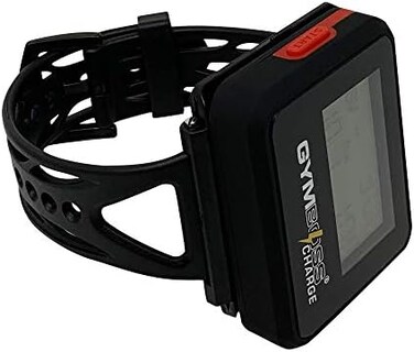 Gymboss Charge Interval Timer and StopwatchWatchstrap - Bundle (Black/Red.