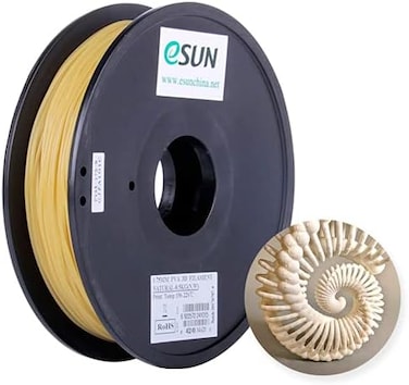 eSUN 3D Printer Filament PVA, 1. 75mm, 0. 5KG Spool, Natural, Water Soluble, Support Material for Complex Prints.