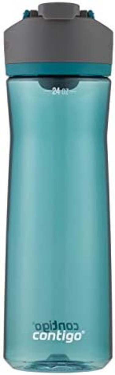 Contigo AUTOSEAL Cortland 24oz Water Bottle, BPA-Free Plastic, Spill, Leak-Proof Lid, and Carry Handle, Dishwasher Safe, Spirulina.