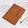 Wonderpool Binder Leather Travel Journal Set with Dot Grid Paper- Spiral Diary Refillable Notebook with Real Leather Inner Pockets for Man Woman (Brown, A5.