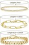 CONRAN KREMIX NA Gold Chain Bracelet Sets for Women GirlsBracelets Adjustable Layered Metal Link Bracelet Set Handmade Fashion Jewelry. Style-6.