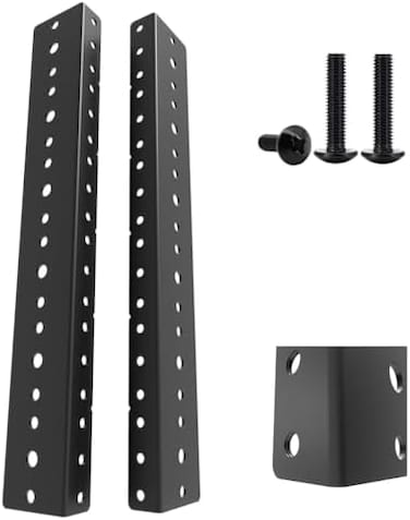Jingchengmei 6U Steel Rack Rail Set (2 Pcswith Screws (6U, Black.