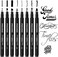Piochoo Calligraphy Pens,Hand Lettering Pens,8 Size Calligraphy Brush Pen Set for Lettering,Beginners,Artists,calligraphy markers,Soft and Fine Tip,Black Ink Drawing Pens for Scrapbooking,Sketching.