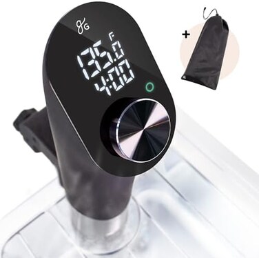 Greater Goods Kitchen Sous Vide - A Powerful Precision Cooking Machine at 1100 Watts; Ultra Quiet Immersion Circulator With a Brushless Motor (Onyx Black.