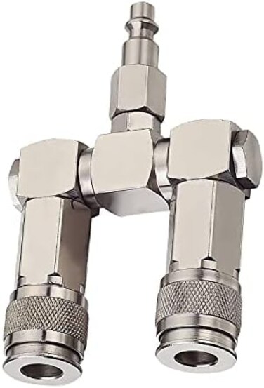 C CLINK 2-Way Air Hose Splitter Fittings,High Pressure Resistance Air Hose Connector, 360 Degree Swivel Design,Air Compressor Accessories Fittings.