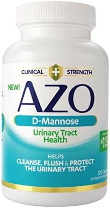 AZO D Mannose Urinary Tract Health, Cleanse, FlushProtect The Urinary Tract, No. 1 Pharmacist Recommended Brand, Clinical Strength, Non-GMO, 120 Count.