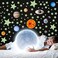 MLM Glow in The Dark Stars and Planets Solar System Wall Decals, 110PCS Glowing Ceiling Spaceship Stars Wall Stickers, Best Gift for Kids Bedding Room Nursery Home Decoration Party Birthday(Small Size