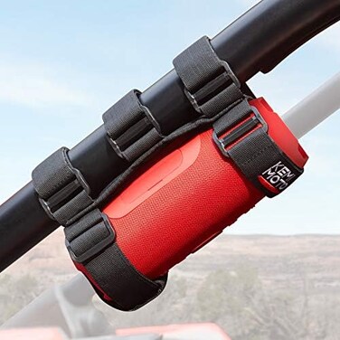 KEMIMOTO UTV Speaker Mount, Adjustable 2 Strap Style Portable Speaker Holder for 1. 5" to 2. 5" Roll Bar, Compatible with Polaris RZR Ranger Can Am X3 Commander Pioneer Kawasaki Mule.