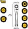 SabreCut 4 Piece MRSC01K1 Mini Micro Ratchet 1/4" Hex Stainless Steel Professional 72 Tooth Gear Hand Ratchet Wrench with 32mm PH2 PZ2 Screwdriver Impact Bits and a Magnetic 60mm Impact Bit Holder.