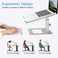 BoYata Laptop Stand, Ergonomic Height Adjustable Laptop Stand, Laptop Stand Compatible with MacBook Pro/Air, Dell, HP, Acer from 10 to 17 inches &ndash; Silver.