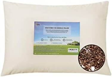 LOFE Organic Buckwheat Pillow for Sleeping - Queen Size 20''x26'', Adjustable Loft, Breathable for Cool Sleep, Cervical Support for Back and Side Sleepers(Tartary Buckwheat Hulls.