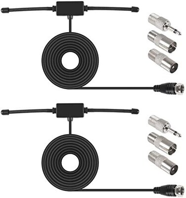 ACEIRMC 2pcs FM Radio Antenna FM Dipole Antenna FM Antenna for Stereo Receiver Indoor Pioneer Onkyo Yamaha Marantz Bose Wave Music System FM Radio Home Stereo Receiver AV Audio Vedio Home Theater Rece