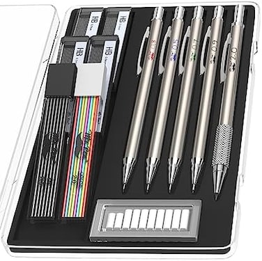 Mr. Pen Mr. Pen- Metal Mechanical Pencil Set with Lead and Eraser Refills, 5 Sizes, 0. 3, 0. 5, 0. 7, 0. 9, 2mm, Drafting, Sketching, Architecture, Drawing Metal Mechanical Pencils.