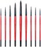 Transon Artist Round Watercolour Paint Brush Synthetic Sable Set 9pcs for Acrylic, Gouache, Oil, Tempera, Enamel and Face Painting.