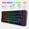 Snpurdiri 60% Wired Gaming Keyboard, RGB Backlit Ultra-Compact Mini Keyboard, Waterproof Small Compact 61 Keys Keyboard for PC/Mac Gamer, Typist, Travel, Easy to Carry on Business Trip(Black.