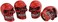 Abfer Skull Tire Wheel Air Cap Valve Stem Covers Car Decorative Accessories Fit Most Vehicle Truck Motorcycles Bikes, Red.