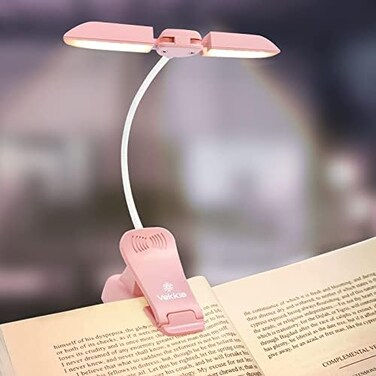 Vekkia 14 LED Rechargeable Book-Light for Reading at Night in Bed, Warm/White Reading Light with Clamp, 180 Adjustable Mini Clip on Light, Lightweight Eye Care Book Light, Perfect for Book Lovers.